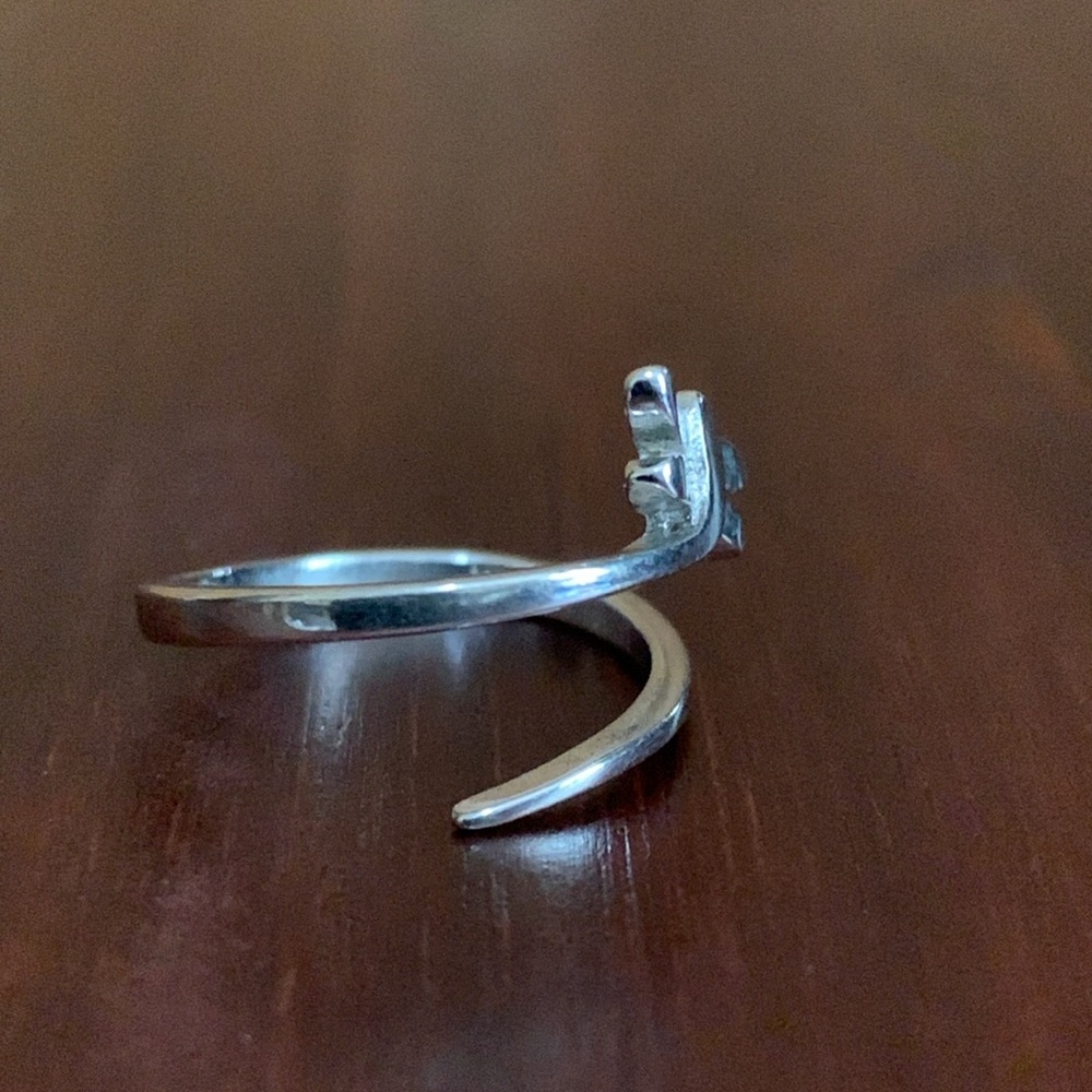 925 Silver Adjustable Butterfly Ring - image 4